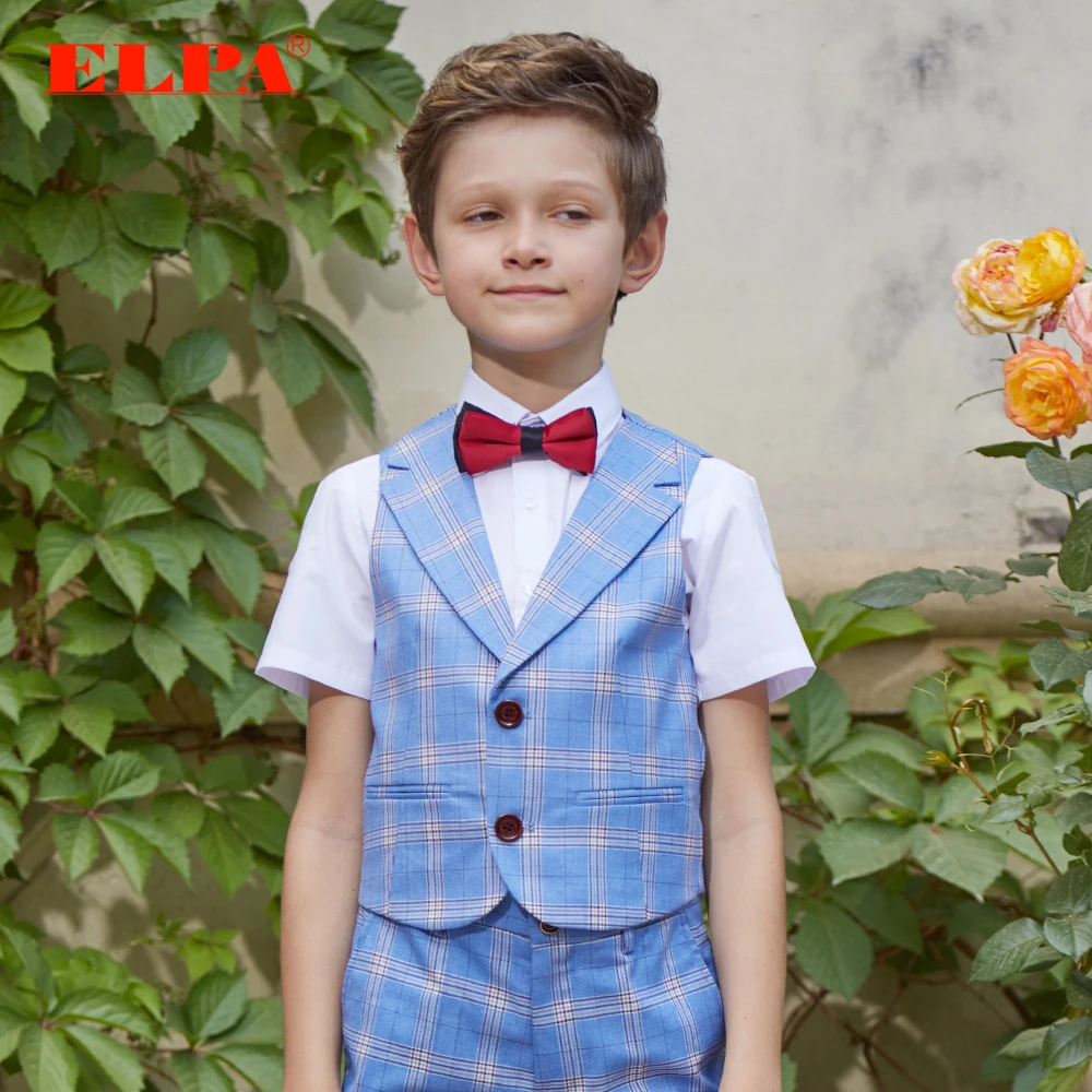 
Elpa casual boys party dress clothing short sleeve vest and pants suits set for summer 