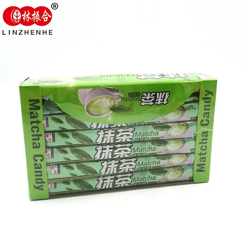 Matcha taffy candy sweet gelatin candy packing by box