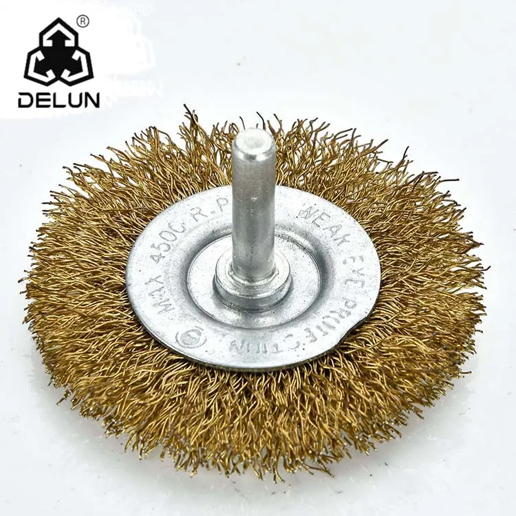 Делун 2 дюйма вал комплект проволочная щетка для дрель с грубой гофрированные кисть для удаления ржавчины, краски и масштаба