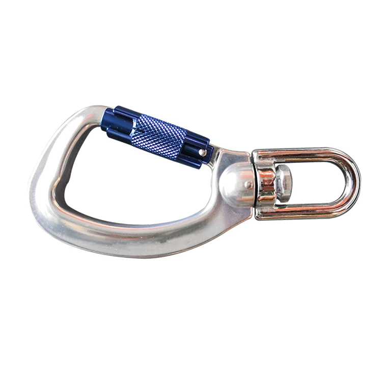 Custom high tensile 25kN double locking snap hook clip swivel Outdoor rock climbing swivel eye bolt snap hook
