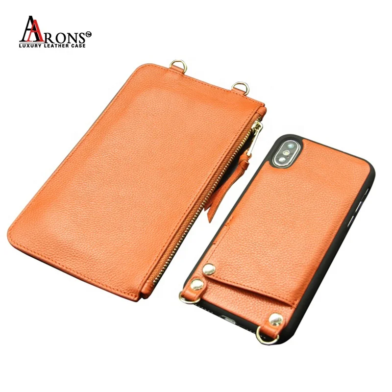 Original Factory New Product Strap 2 in 1 Detachable Wallet Mobile Phone Bag Leather Case for iPhone X 8 7 6 Case