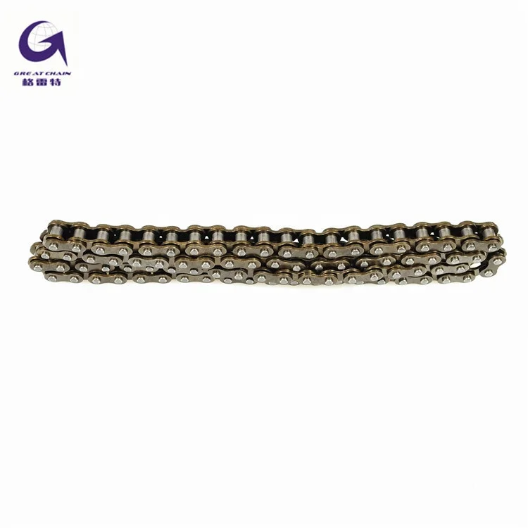 Copper plated Motorcycle Chains high quality simplex 40Mn  25H-1*62 Link Roller transmission bicycle chain Motorcycle