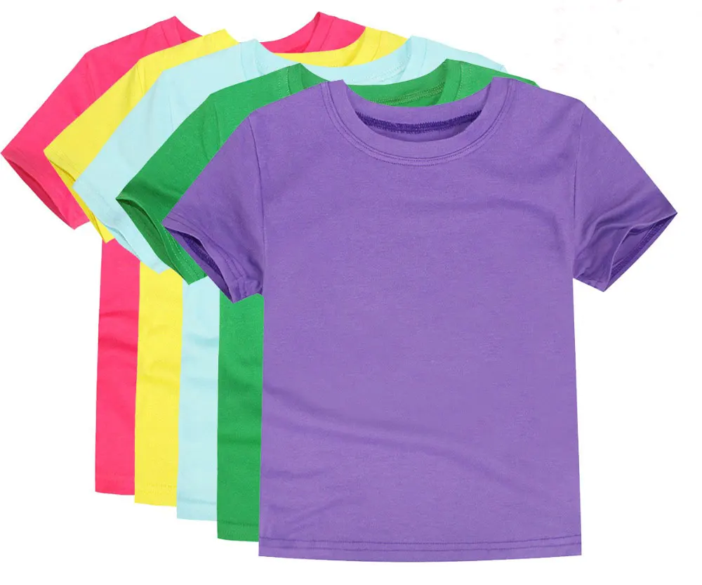 
Boys T Shirts Girls Plain Tops Children Short Sleeve Cotton plain t shirts blank Team Clothes OEM ODM Tees Baby Clothes 