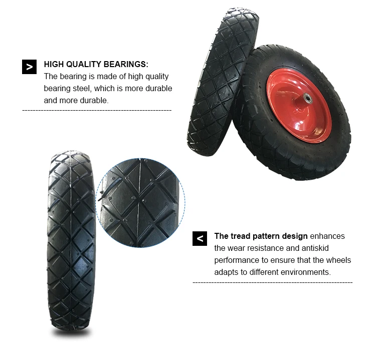 Welcome  size 3.00-4  Wheelbarrow PU Foam solid Wheel
