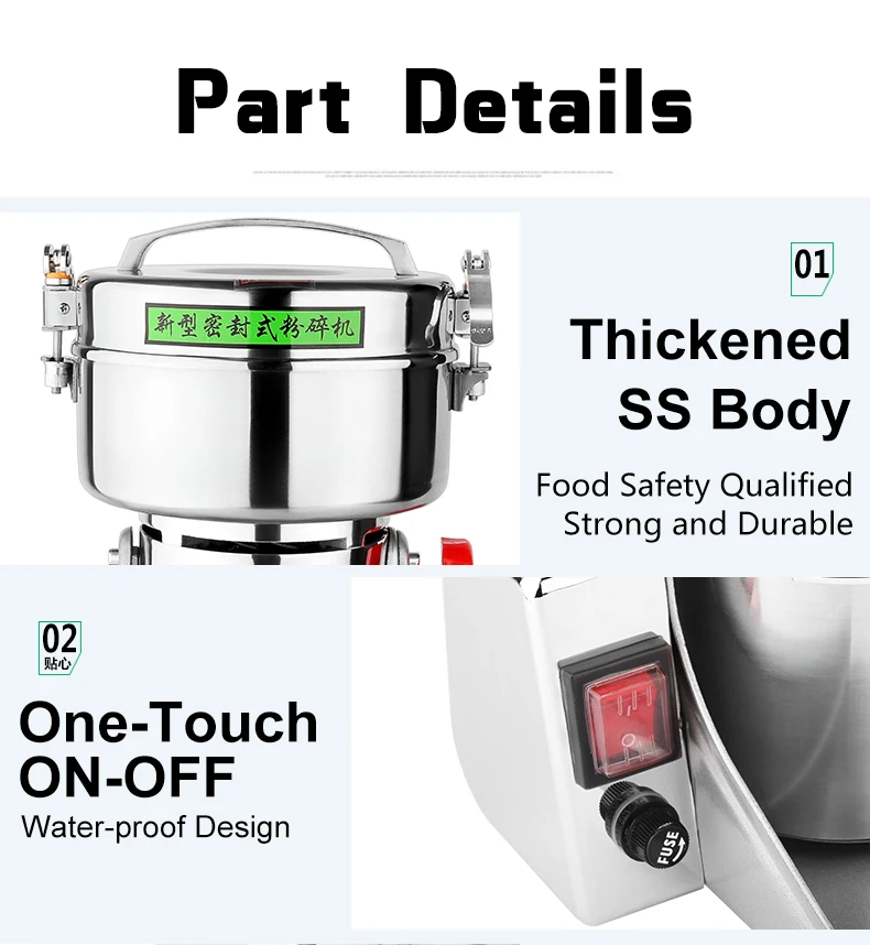 Hanboo 1000g Portable Pulverizer for wheat corn maize Molino de grano Swing-Type