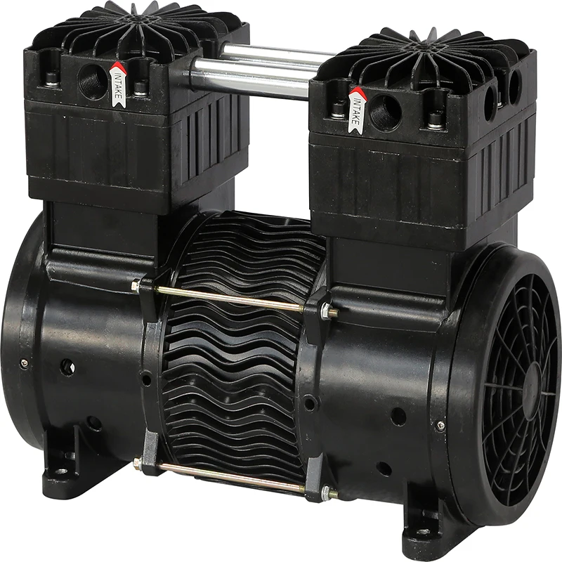 Small oilless silent air compressor head