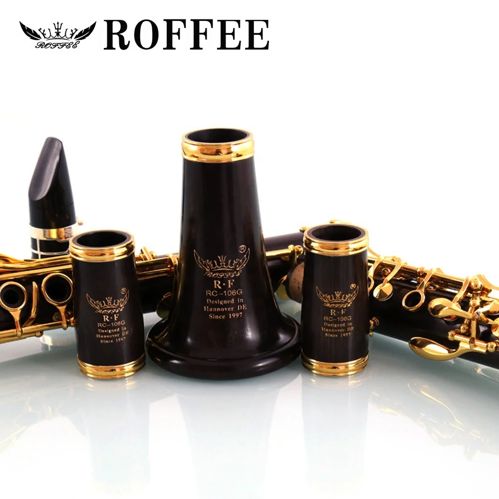 Professional  Musical Woodwind Instrument 106G Ebony Wood Body 18K Gold Plated 18 keys Bb tone Clarinet