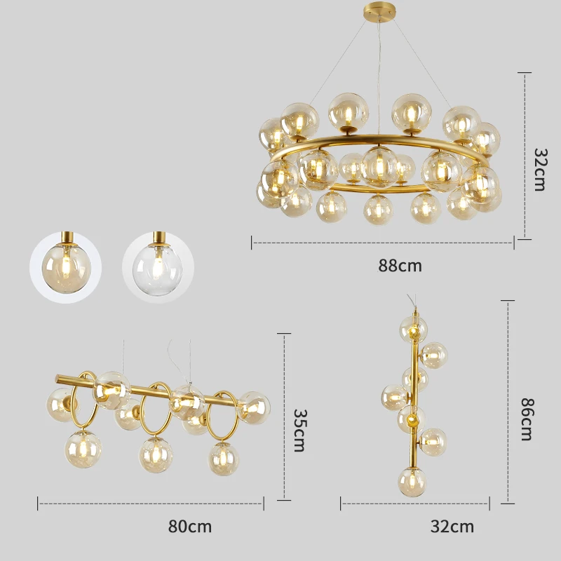 Modern cone glass pendant light Bubble Chandelier Art Glass Bowl Pendant Light