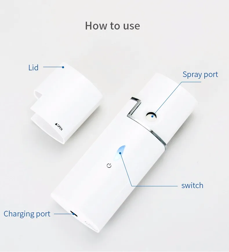 Professional Machine Hydro Spa Cold Ionic Nano Mini with Tools Portable Facial Mist Sprayer For Face Steamer