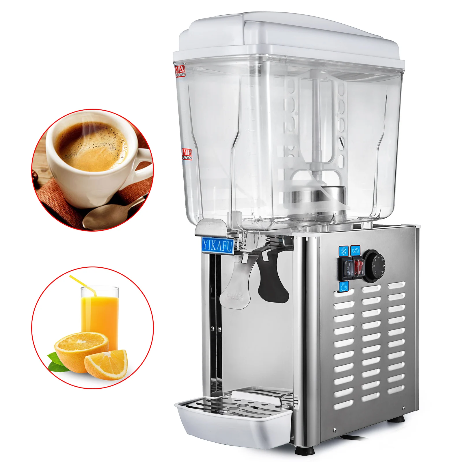 Commercial 18L 4.75Gal Hot Cold Drink Juice Dispenser Beverage Milk Juicer