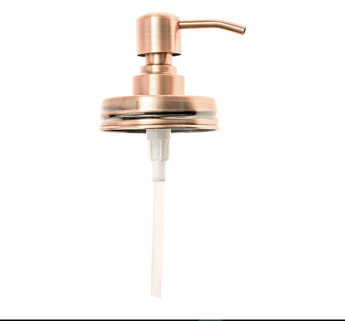 500ml Jar Soap Dispenser - Bronze Pump from Stainless Steel with Clear Glass Jar for in Kitchen & Bathroom