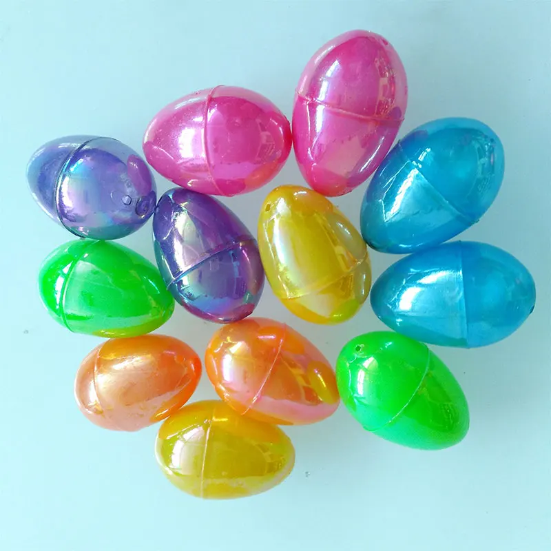 Medium size plastic egg seven color plating  egg