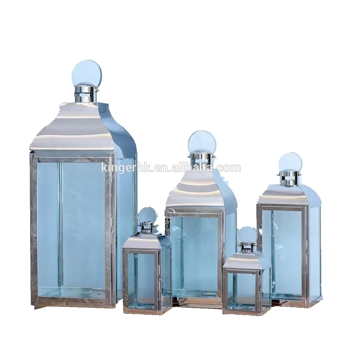 
Lantern Candle Holder Garden Metal and Glass for Wedding Use Home Decoration Stainless Steel 