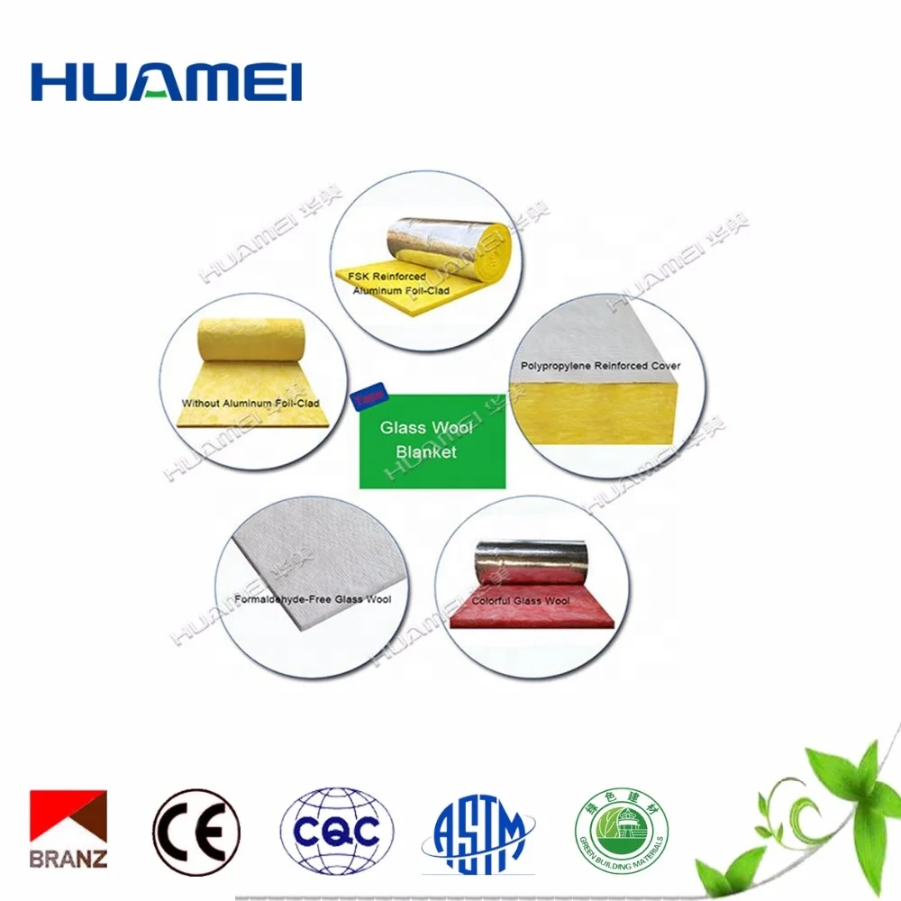 
Glass Wool Blanket Felt Roll Construction Material Soundproof Insulation 