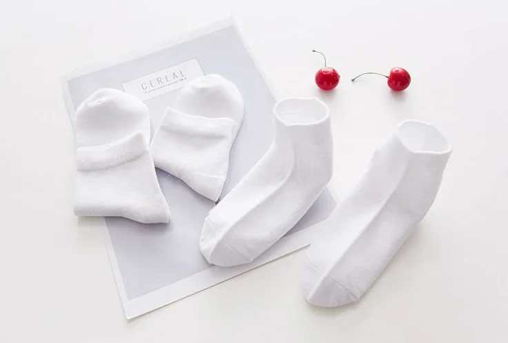 
2019 Girl and Boy white Baby School Socks 