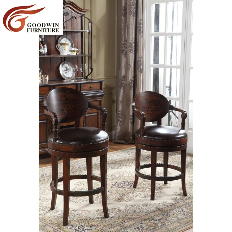 Hot sell luxury wooden marble top bar table furniture GF181