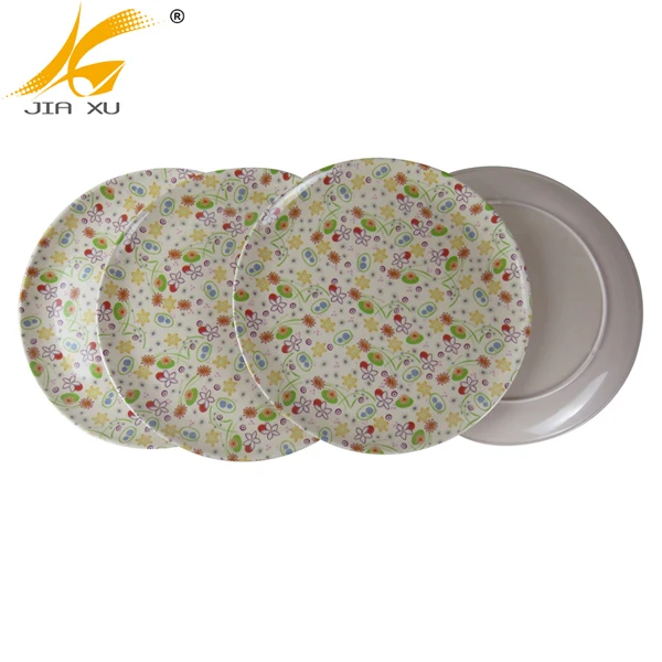
4pcs bamboo melamine plate wholesale high quality melamine dinnerware set 