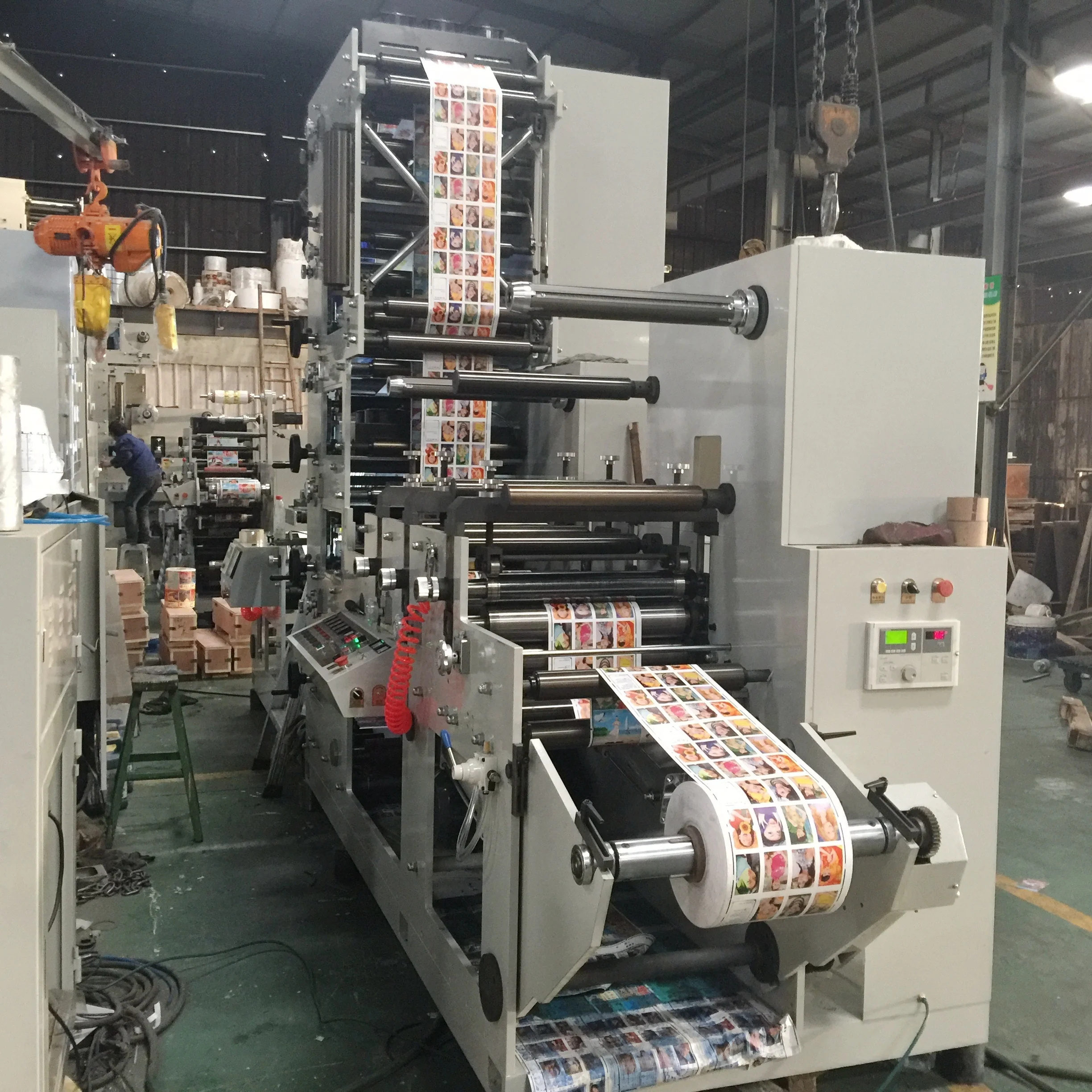 
ZSRY-330 Eight Color Roll To Roll Double Tower Automatic Label Sticker Printing Machines 