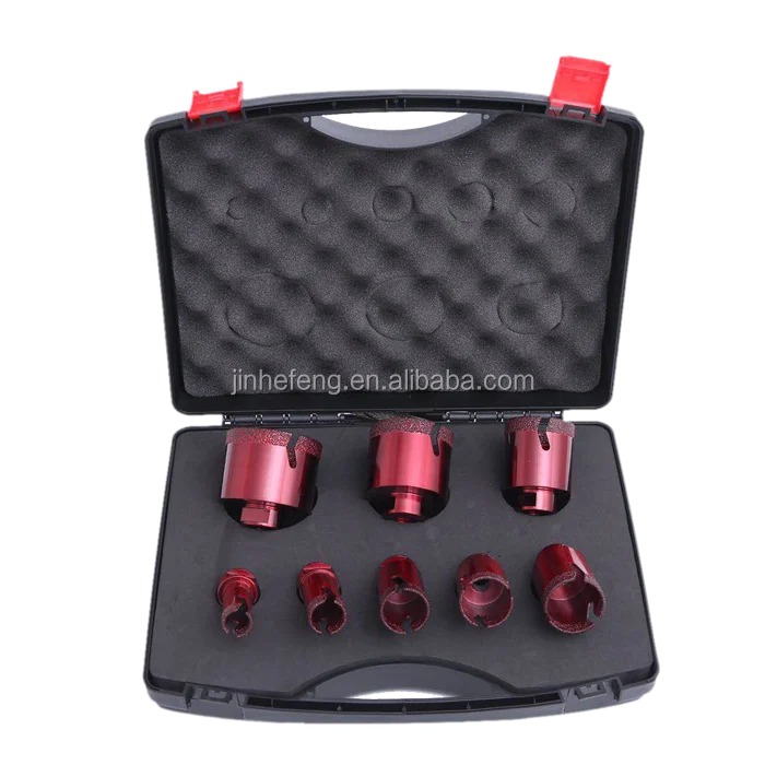 
Vacuum brazed diamond drill core bit sets for marble, granite, ceramics, etc. 