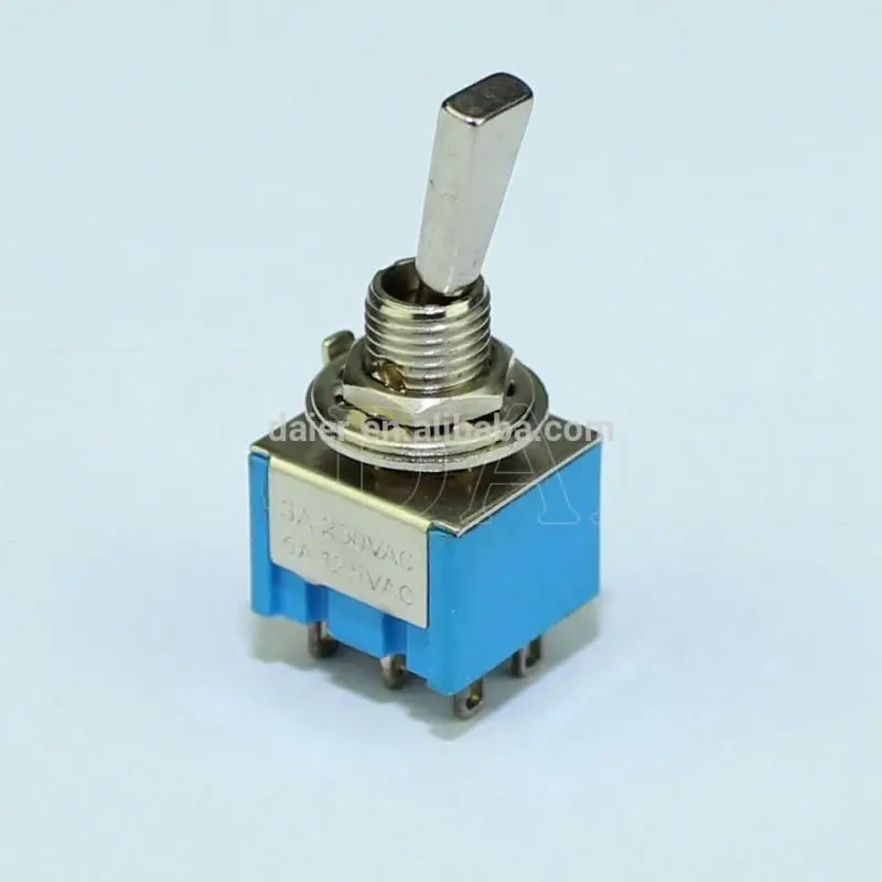 
MTS 6.4MM Metal Flat 6Pin 3-Way Toggle Switch ON OFF ON Momentary 