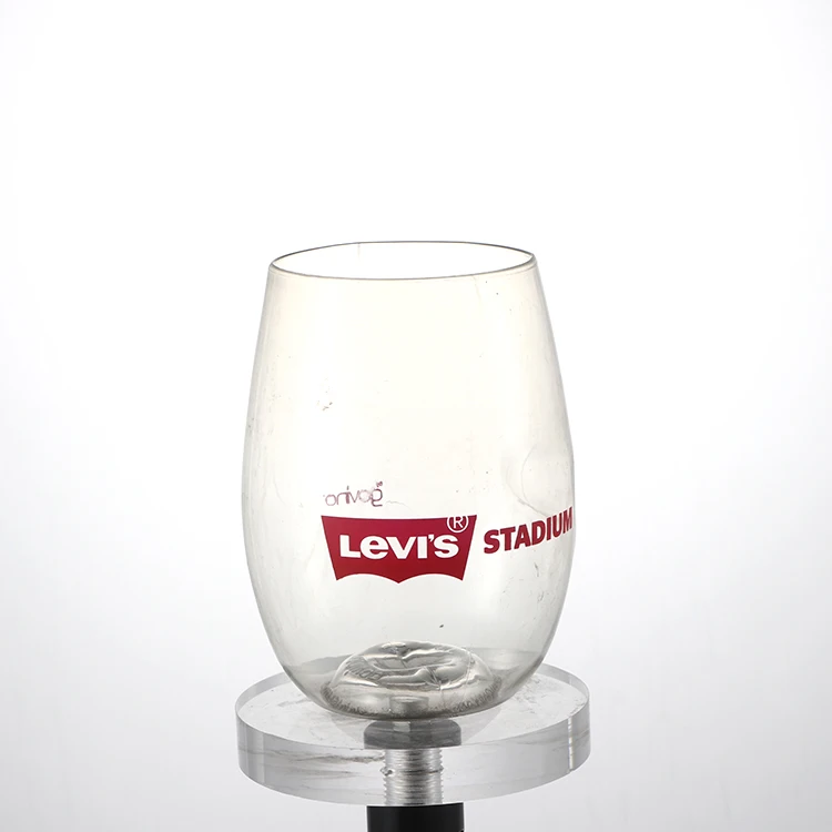 Factory Wholesale Blown Round Shape plastic Stemless champagne wine glass personalized acrylic stemless wine glasses