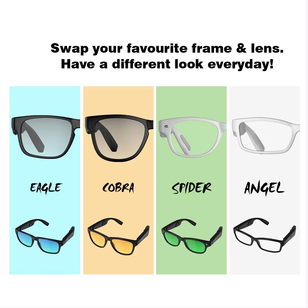 Dropshipping 2022 trending BT5.0 Android Smart Headphone Bone conduction glasses with Polarized UV400 sunglasses