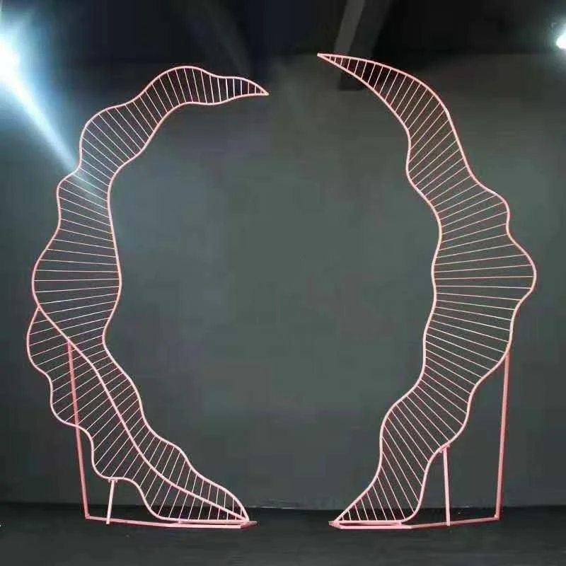 2019 New design LED iron art large flower Chrysanthemum petals event decoration,  stage background