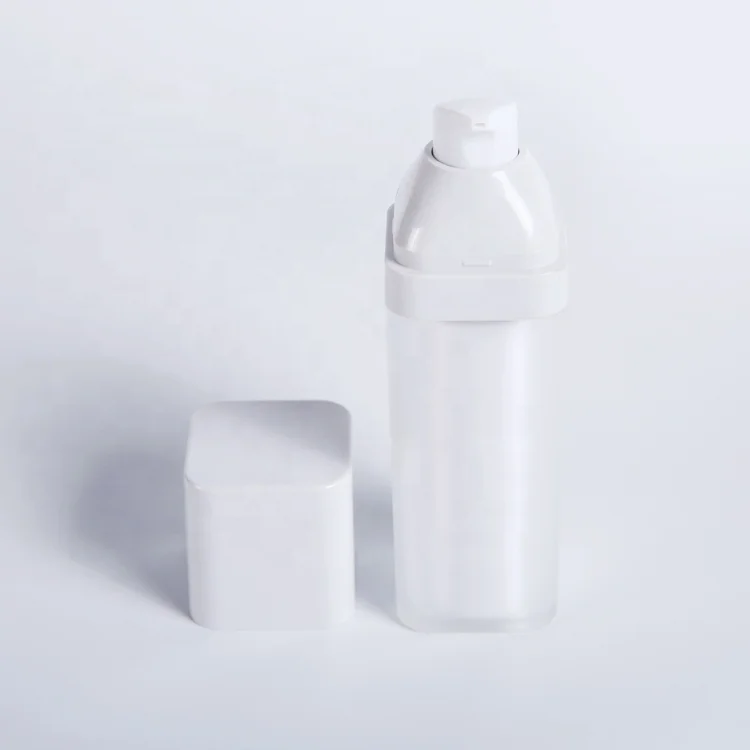 Factory hot sale square shape 20ml 30ml 100ml 120ml plastic cosmetic airless pump bottle for lotion serum