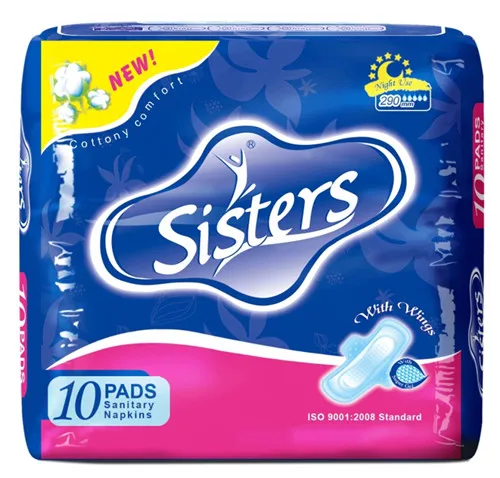 SISTERS Women Night Use Sanitary Towel Manufacturer in China