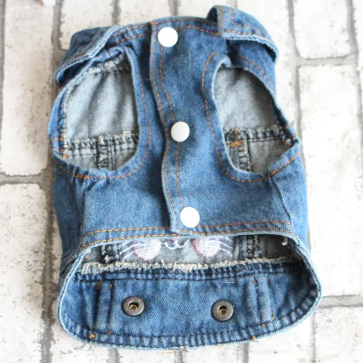 2019 dog summer jacket new jean vest cut rabbit and cats on the back dog clothes pet