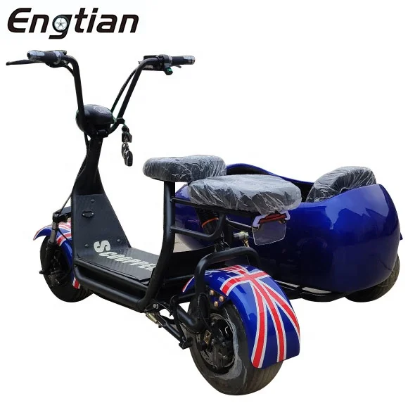 Fashion no folding 60V/72V 1000W 3 Wheel Electric Scooter For Adults electric bike conversion kit moped for sale