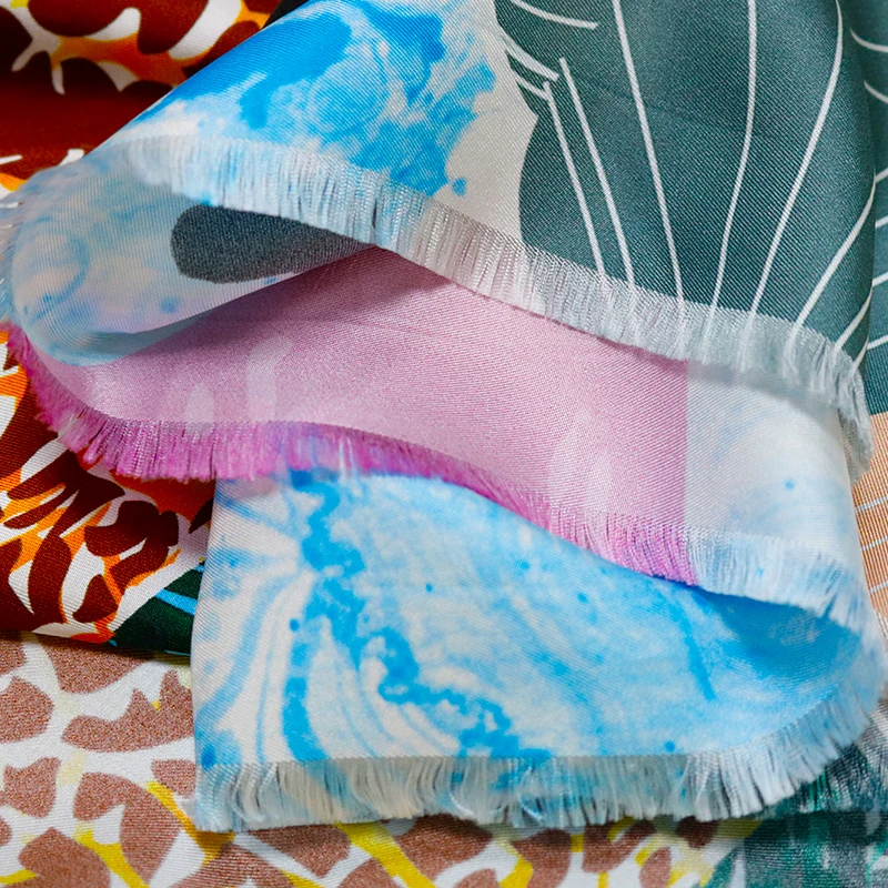 OEM Custom Digital Print Animals Twill Fringe Long Scarf Shawl