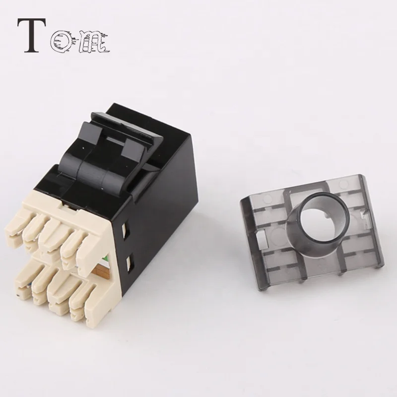 TOM-KJ-5-6  RJ45 CAT6 Keystone Jack 180 degree UTP Connection with dust cover