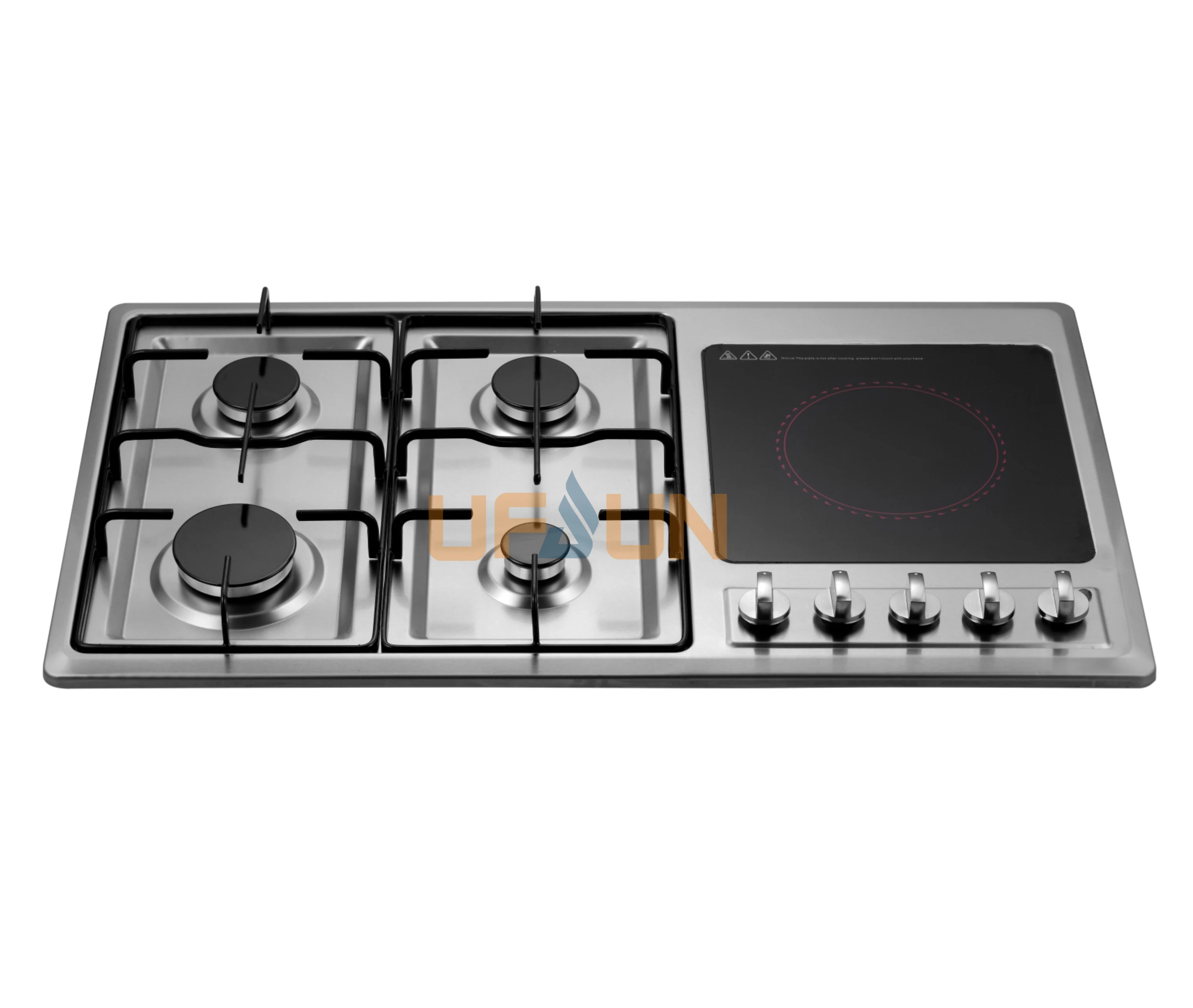 Heavy Cast Iron pan support gas hob with blue flame sabaf burner built-in cooking use gas stove