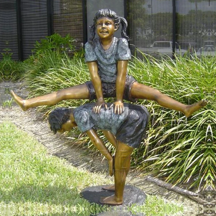 Popular Designs metal craft bronze children statue sculptures