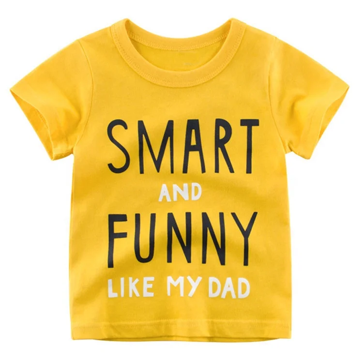 
Custom baby clothing short sleeve cotton boys clothes children T-Shirts Clothes Cotton Toddler Letter Tops 