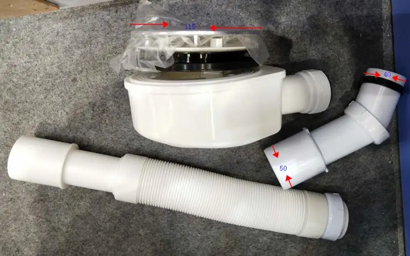 SALLY 2019 New Durable Plastic 90mm Shower Waste Drain with Chrome Plate Cover and Tube Hose