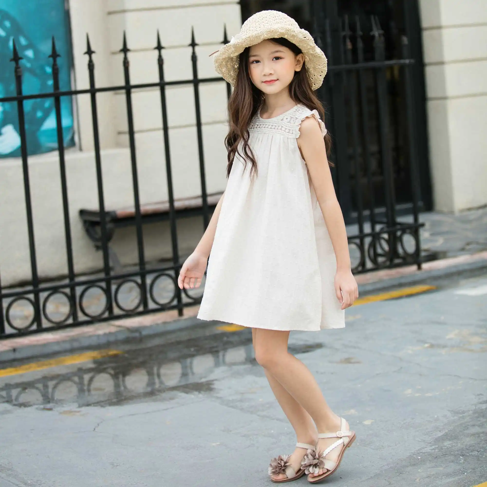 
Summer Girls White Dresses Hot Selling Korean Fashion Skirts in 2019 