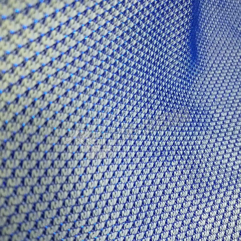 Blue Lurex Fishnet Fabric for Carnival Decoration , Quality Glimmer Polyester Tulle Fabric from Tin Seng