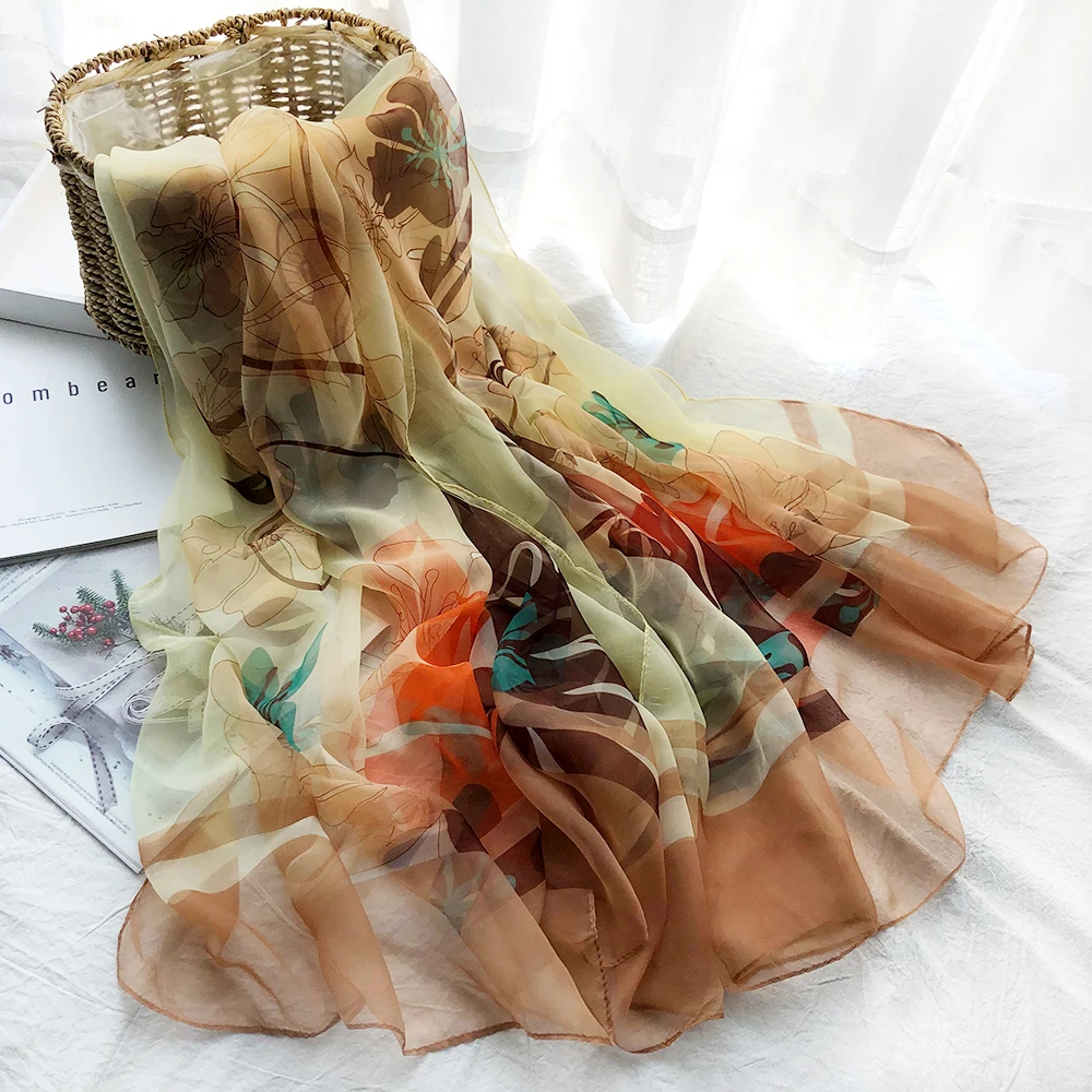 Rulan high quality flower design printed muslim hijab toros georgette  women scarf