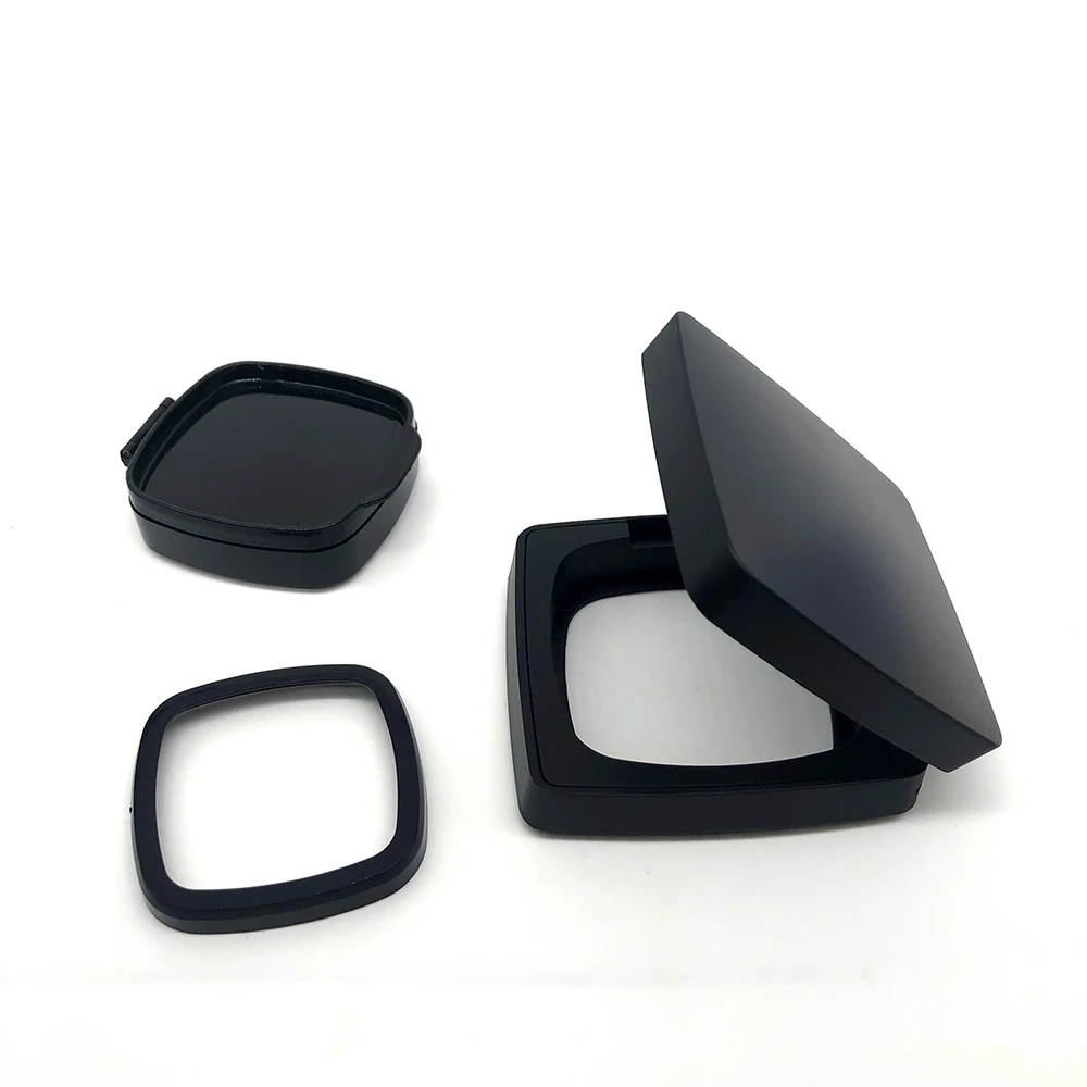Custom empty cosmetic foundation powder compact with mirror and puff square magnet air cushion case
