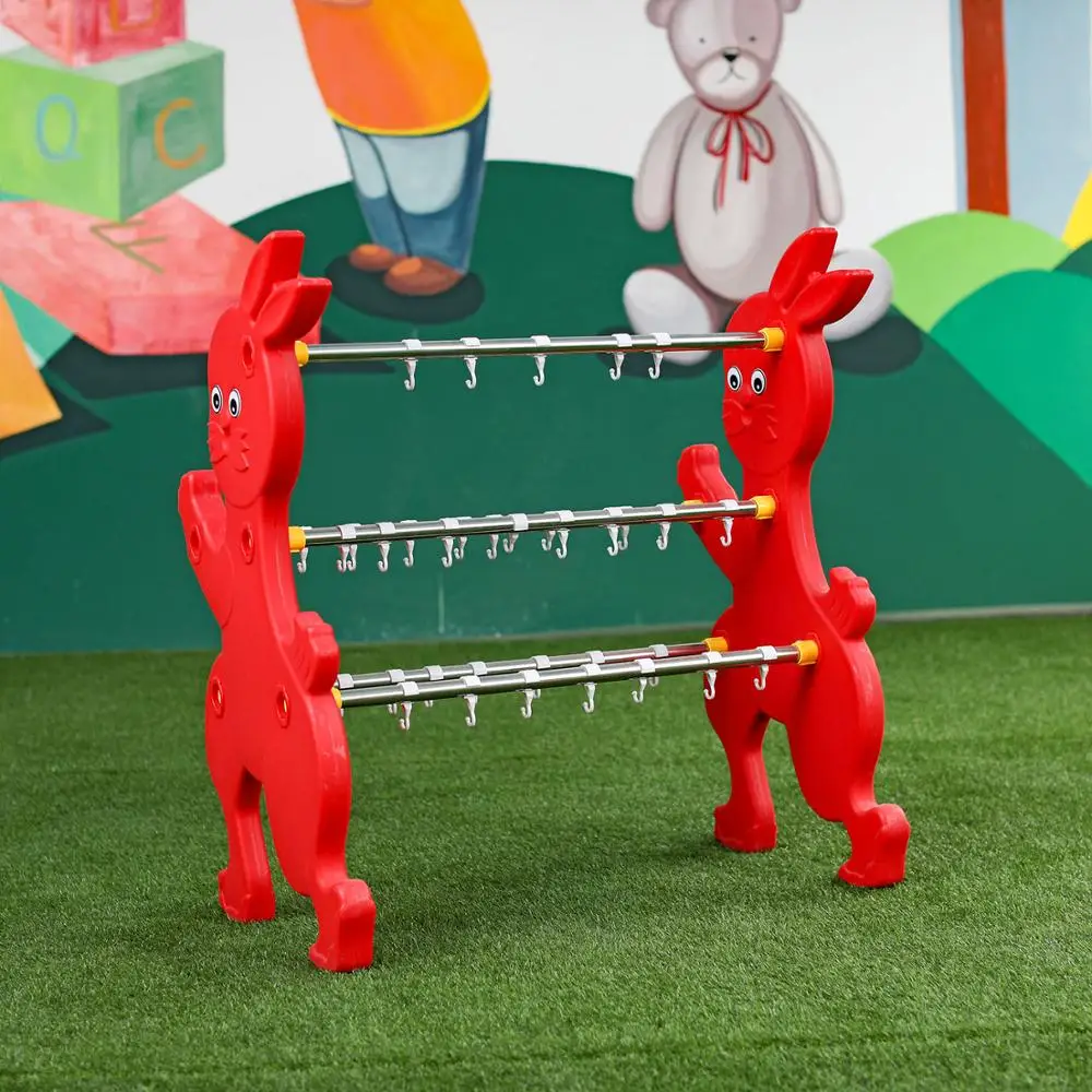 
Kindergarten plastic toy shelf indoor playground cute toys shelf for kids 