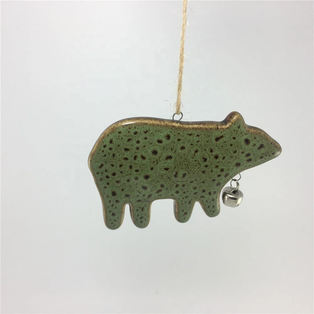 Pig shape Christmas tree hanging ornament with small bell