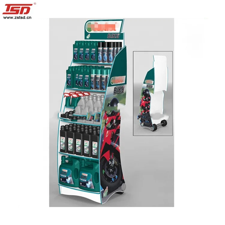 Wood Essential Motor Oil Display Rack,shop Display Furniture