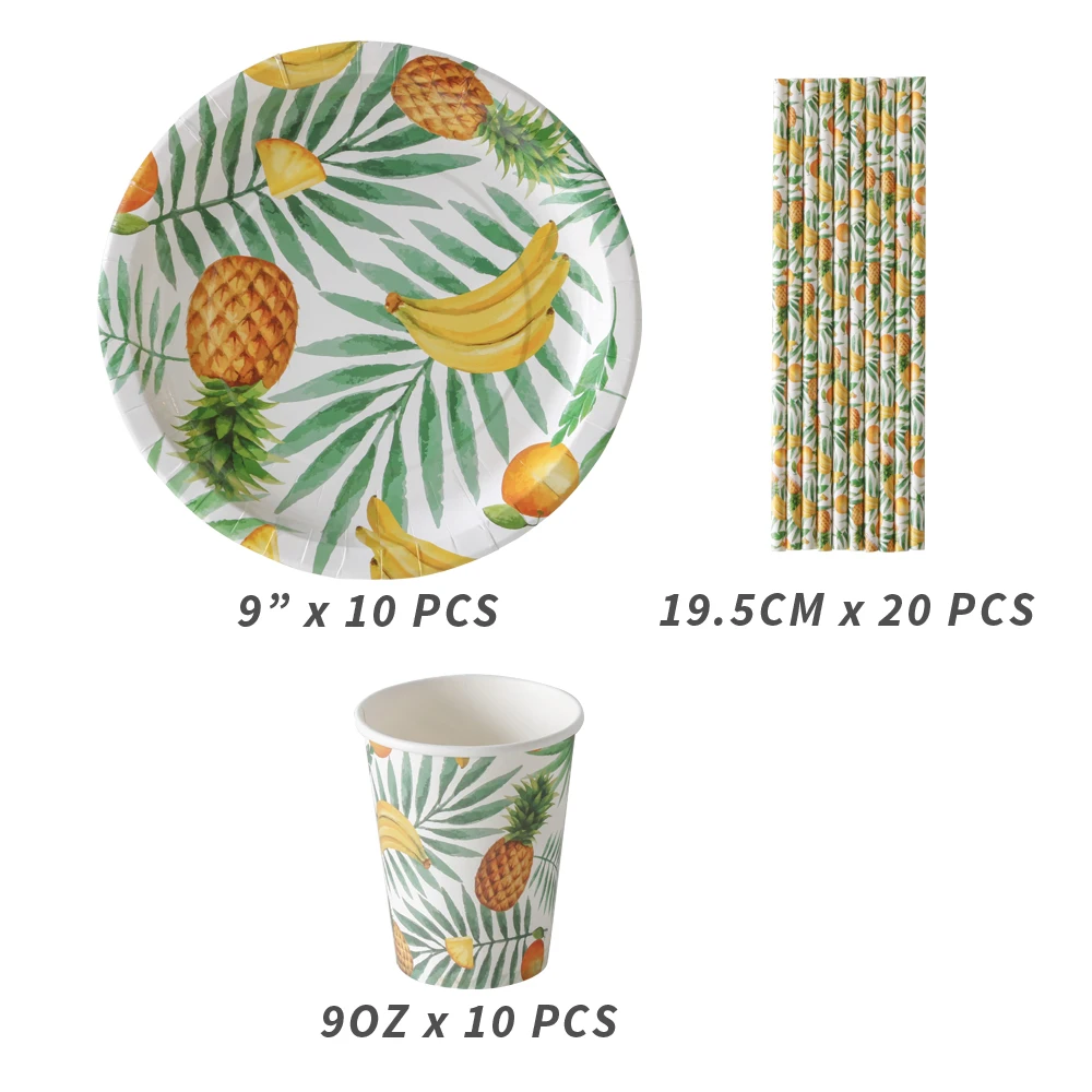 YR Hawaii Party Tableware Set Birthday Party Supplies