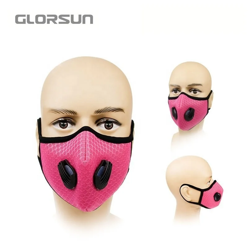 custom printed painting anti smog mount face pollution sport shield with exhalation valves mask