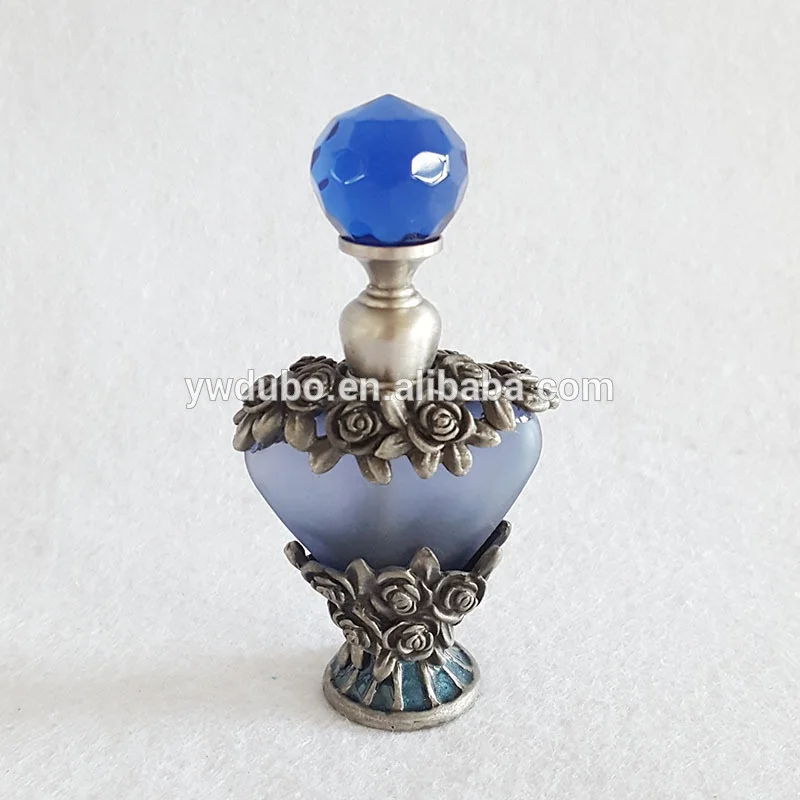 5ml Heart Shape Rose Flowers Metal Perfume Bottles Posh Essential Oil Bottle#59700/59701
