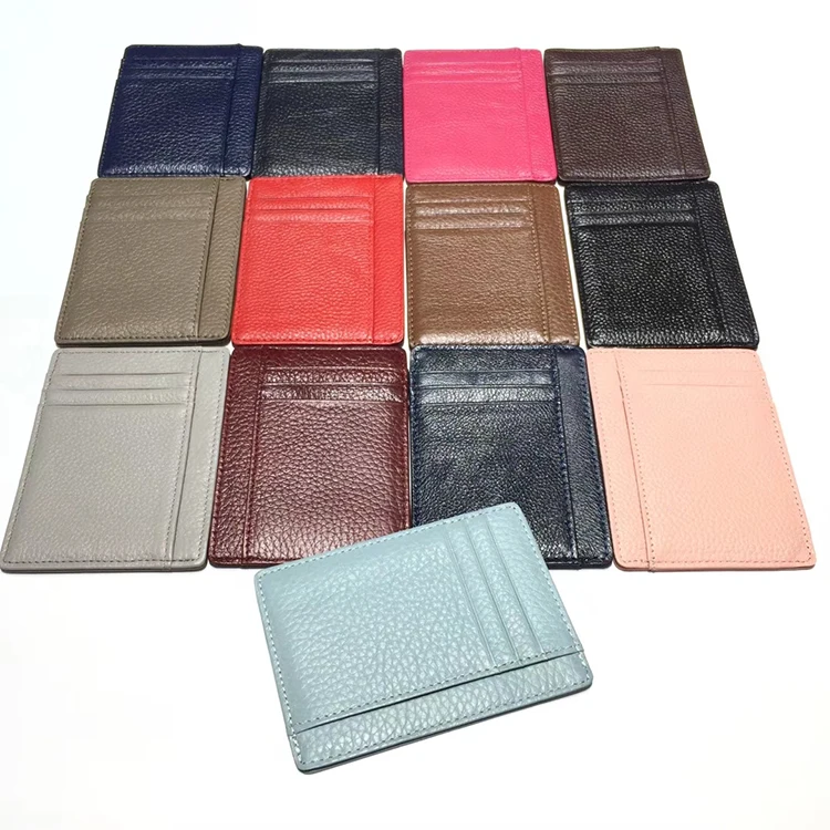 zj601 Stock Genuine Leather Card Wallet Men Cheap