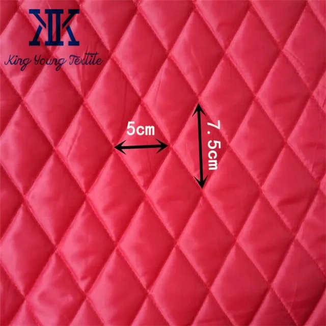 cheap price single side 100% polyester diamond quilted down filled fabric for garments lining