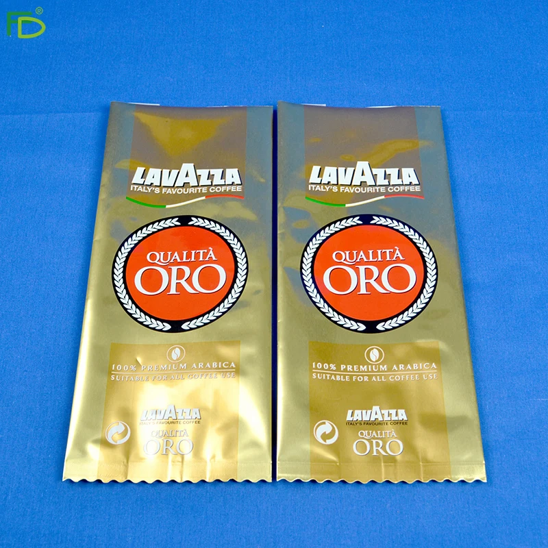 Пользовательские lavazza алюминиевой фольги спинка со средним швом белый мешок кофе 500 г, 1 кг